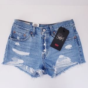 Levi's 501 Denim Jean Cutoff Shorts Medium Wash